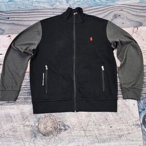Polo Ralph Lauren Performance Double-Knit Full-Zip Track Jacket Large Black Grey